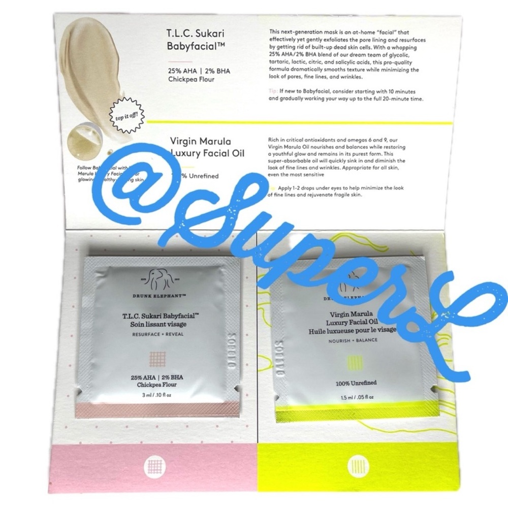 5/$15 NEW Drunk Elephant TLC Sukari Babyfacial Virgin Marula Luxury Face Oil